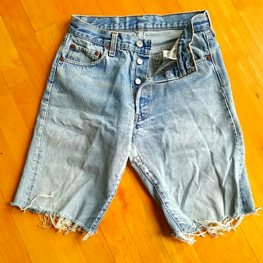 Levis Vintage button down, Cut Off Jeans.